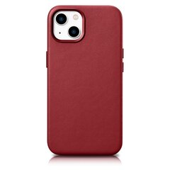 Кожаный чехол iCarer для iPhone 14, красный (WMI14220705-RD) (совместим с MagSafe) цена и информация | Чехлы для телефонов | hansapost.ee