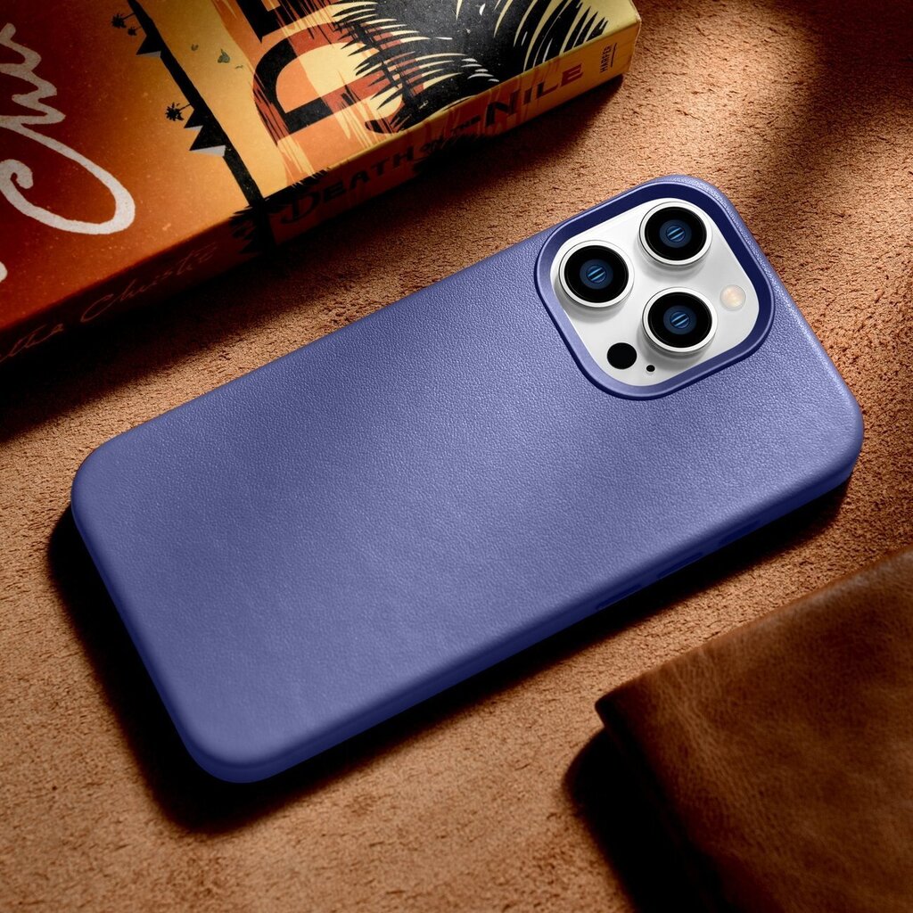 iCarer Leather iPhone 14 Pro Light Purple (WMI14220706-LP) (MagSafe Compatible) hind ja info | Telefonide kaitsekaaned ja -ümbrised | hansapost.ee