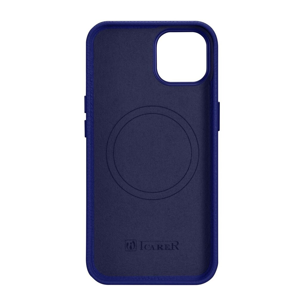 iCarer Litchi Leather iPhone 14 Magnetic MagSafe Dark Blue (WMI14220709-DB) hind ja info | Telefonide kaitsekaaned ja -ümbrised | hansapost.ee