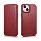 iCarer Leather iPhone 14 Flip Magnetic MagSafe Red (AKI14220705-RD) hind ja info | Telefonide kaitsekaaned ja -ümbrised | hansapost.ee