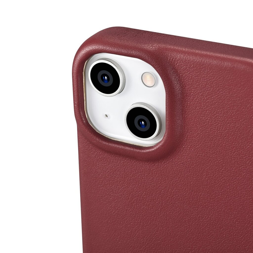 iCarer Leather iPhone 14 Flip Magnetic MagSafe Red (WMI14220713-RD) цена и информация | Telefonide kaitsekaaned ja -ümbrised | hansapost.ee