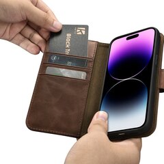 Чехол iCarer 2in1 для iPhone 14 Pro Max FlipAnti-RFID, коричневый (WMI14220724-BN) цена и информация | Чехлы для телефонов | hansapost.ee