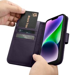 iCarer 2in1 iPhone 14 Plus Leather Flip Anti-RFID dark purple (WMI14220727-DP) цена и информация | Чехлы для телефонов | hansapost.ee
