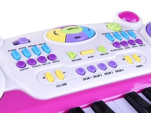 Пианино с микрофоном и табуретом, розовое цена и информация | Развивающие игрушки для детей | hansapost.ee