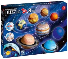 Ravensburger Planetary Solar System 3D Planets 3D Puzzle 522 Детали, Возраст 7+ цена и информация | Пазлы | hansapost.ee