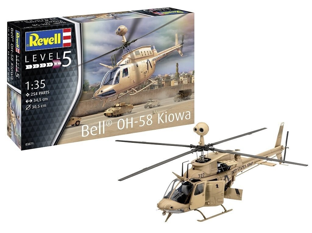 Revell - OH-58 Kiowa, 1/35, 03871 hind ja info | Klotsid ja konstruktorid | hansapost.ee