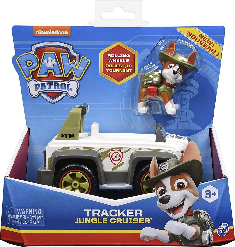 Paw Patrol Tracker Jungle Cruiser - auto Trackeri kogumisfiguuriga цена и информация | Mänguasjad poistele | hansapost.ee