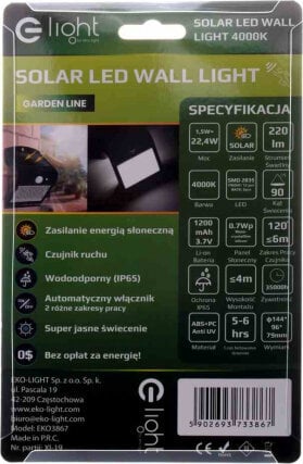 Eko-Light Black Butterfly Solar Lamp 1.5W hind ja info | Aiavalgustid ja õuevalgustid | hansapost.ee
