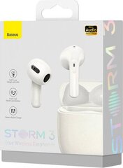 Baseus Storm 3 wireless bluetooth 5.2 TWS headphones with ANC white (NGTW140102) price and information | Headphones | hansapost.ee