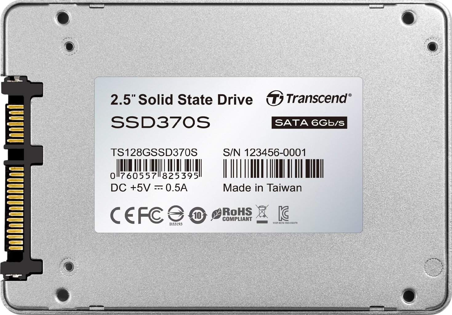 TRANSCEND SSD370S 128GB SSD 2.5 SATA3 hind ja info | Sisemised kõvakettad | hansapost.ee