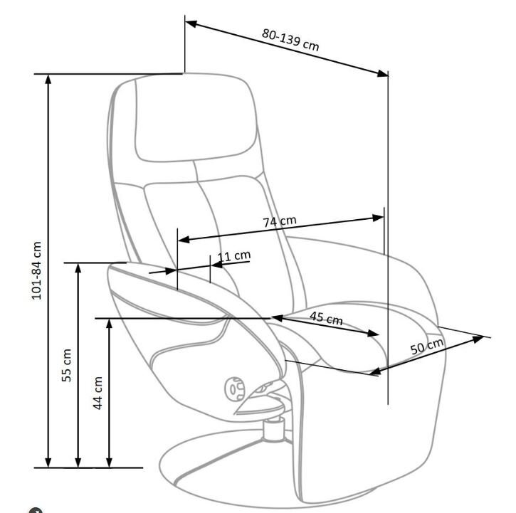 Tugitool recliner Halmar Optima, must hind ja info | Tugitoolid | hansapost.ee