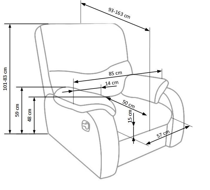 Tugitool recliner Halmar Jeff, must hind ja info | Tugitoolid | hansapost.ee