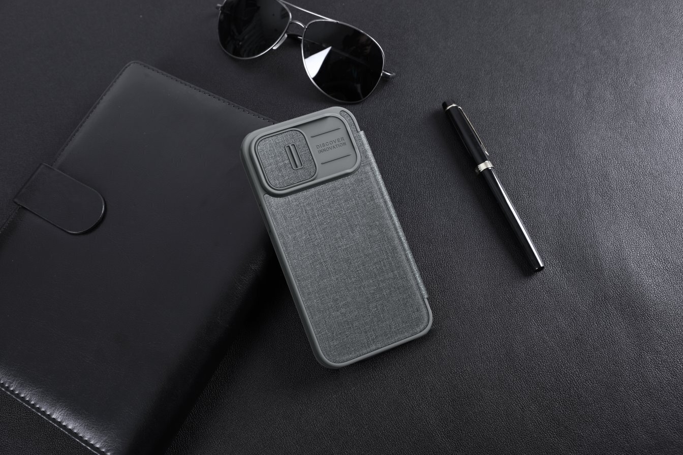 Nillkin Qin Book PRO Cloth Case for Apple iPhone 14 Classical Grey hind ja info | Telefonide kaitsekaaned ja -ümbrised | hansapost.ee