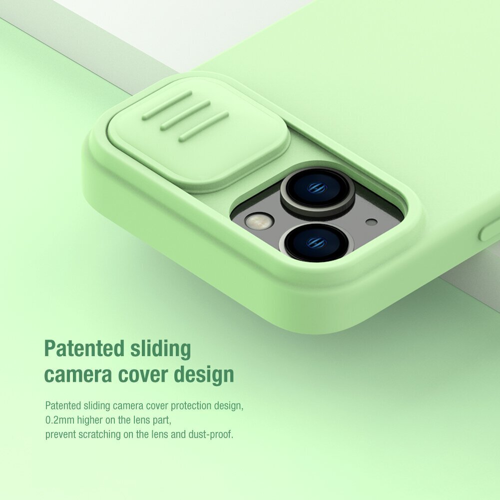 Nillkin CamShield Silky Magnetic Silicone Case for Apple iPhone 14 Plus Green цена и информация | Telefonide kaitsekaaned ja -ümbrised | hansapost.ee