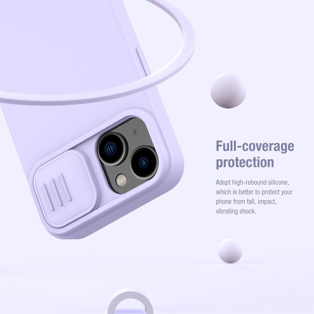 Nillkin CamShield Silky Silicone Case for Apple iPhone 14 Plus Purple цена и информация | Telefonide kaitsekaaned ja -ümbrised | hansapost.ee