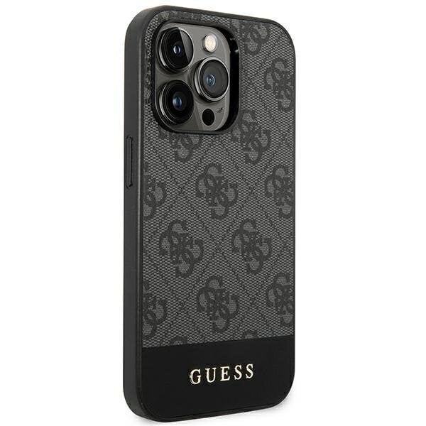 Guess GUHCP14LG4GLGR iPhone 14 Pro 6.1 "gray / gray hard 4G Stripe Collection цена и информация | Telefonide kaitsekaaned ja -ümbrised | hansapost.ee