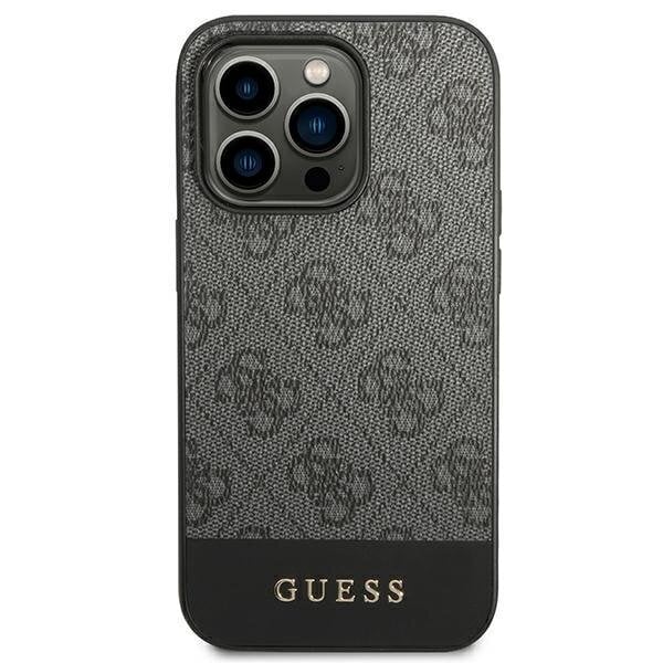 Guess GUHCP14LG4GLGR iPhone 14 Pro 6.1 "gray / gray hard 4G Stripe Collection цена и информация | Telefonide kaitsekaaned ja -ümbrised | hansapost.ee