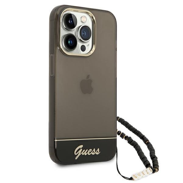 Guess GUHCP14LHGCOHK iPhone 14 Pro 6.1 "black / black Translucent Pearl Strap hind ja info | Telefonide kaitsekaaned ja -ümbrised | hansapost.ee