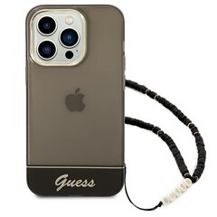 Guess GUHCP14LHGCOHK iPhone 14 Pro 6.1 "черный / черный полупрозрачный жемчужный ремешок цена и информация | Чехлы для телефонов | hansapost.ee