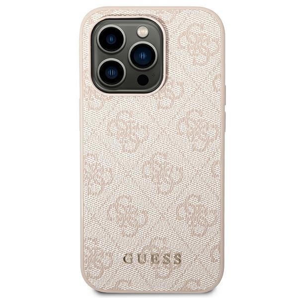 Guess GUHCP14LG4GFPI iPhone 14 Pro 6.1 "pink / pink hard 4G Metal Gold Logo hind ja info | Telefonide kaitsekaaned ja -ümbrised | hansapost.ee