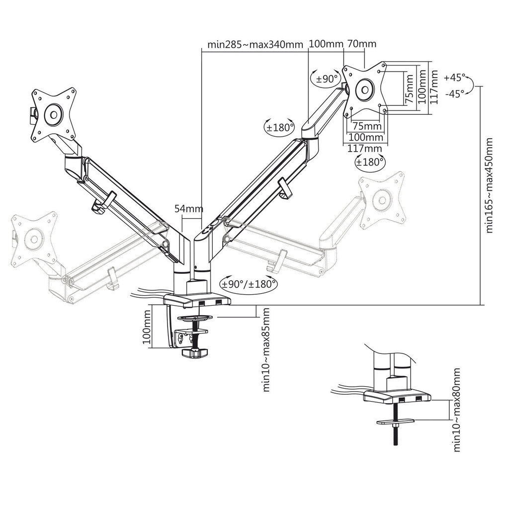 Maclean ER-406G 75x75 hind ja info | Teleri seinakinnitused ja hoidjad | hansapost.ee