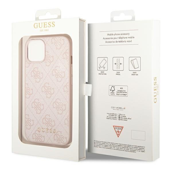 Guess GUHCP14SG4GFPI iPhone 14 6.1 "pink / pink hard 4G Metal Gold Logo hind ja info | Telefonide kaitsekaaned ja -ümbrised | hansapost.ee