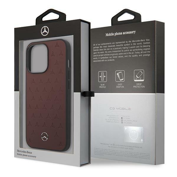 Mercedes MEHCP13XPSQRE iPhone 13 Pro Max 6.7 "red Leather Stars hind ja info | Telefonide kaitsekaaned ja -ümbrised | hansapost.ee