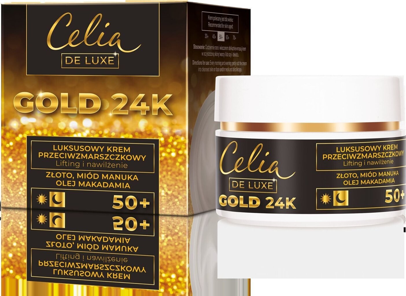 Kortsudevastane näokreem Celia De Luxe Gold 24K 50+, 50 ml hind ja info | Näokreemid | hansapost.ee