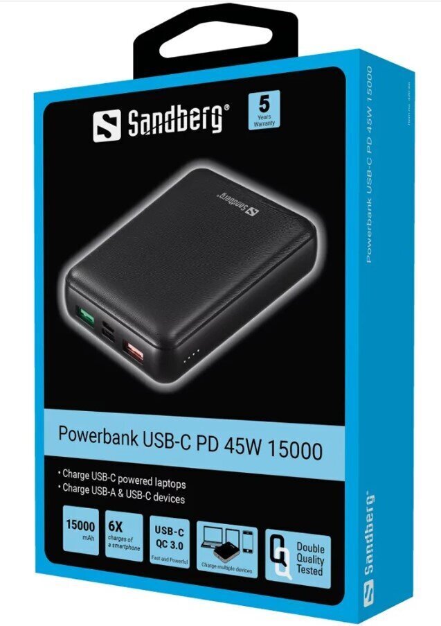 Sandberg 420-66, 15000 mAh цена и информация | Akupangad | hansapost.ee