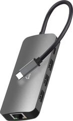 Adapter Media-Tech MT5044, USB-C/USB-A/HDMI/RJ-45/micro SD hind ja info | USB adapterid ja jagajad | hansapost.ee
