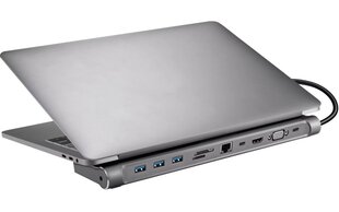 Adapter Sandberg USB-C 10-in-1 Docking Station, USB-C/HDMI/VGA/USB-A/RJ-45 hind ja info | USB adapterid ja jagajad | hansapost.ee