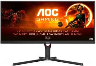 AOC 34" Ultra Wide Gaming Monitor U34G3XM/EU hind ja info | Monitorid | hansapost.ee