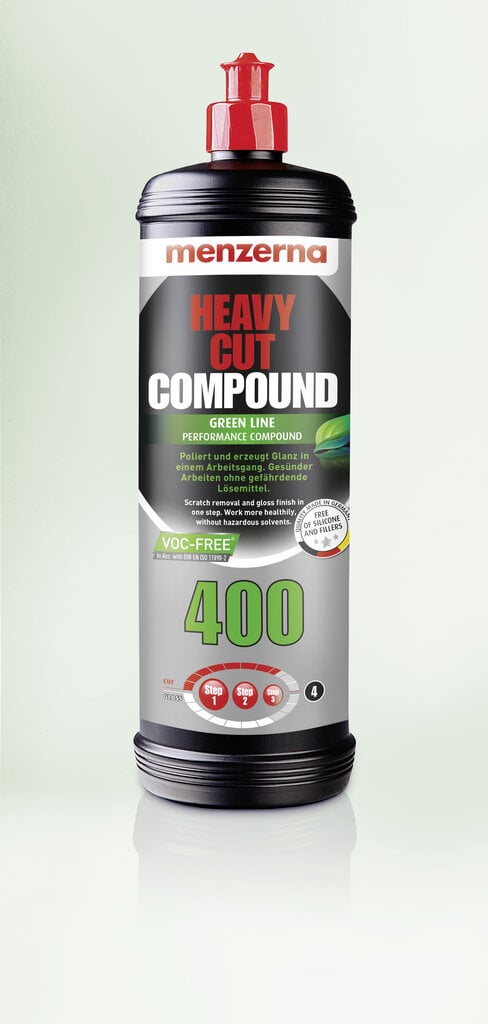 Menzerna Heavy Cut Compound 400 GREEN LINE kriimustuste eemaldamine ja sära ühe poleerimispastaga 1kg цена и информация | Autokeemia | hansapost.ee