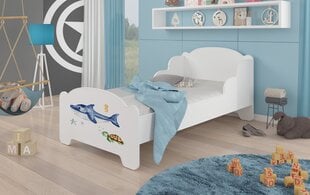 Кровать ADRK Furniture Amadis Sea Animals, белая цена и информация | Детские кровати | hansapost.ee