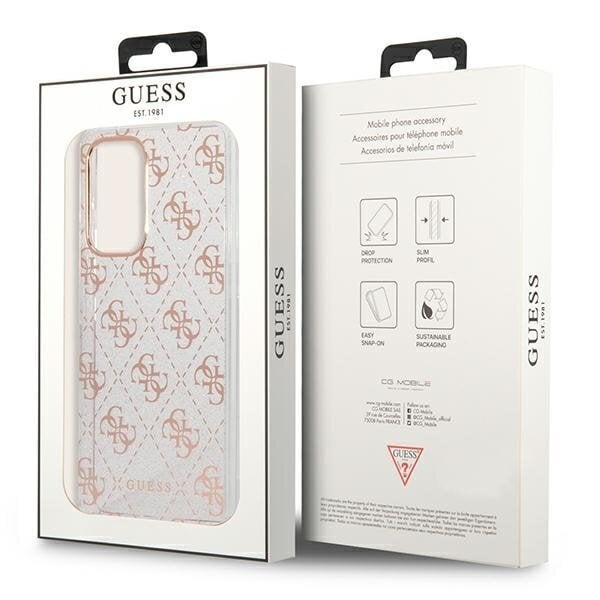 Guess GUHCA53PCU4GLPI A53 5G A536 pink / pink hard 4G Glitter hind ja info | Telefonide kaitsekaaned ja -ümbrised | hansapost.ee