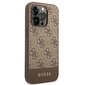 Guess GUHCP14LG4GLBR iPhone 14 Pro 6.1 "brown / brown hard 4G Stripe Collection hind ja info | Telefonide kaitsekaaned ja -ümbrised | hansapost.ee