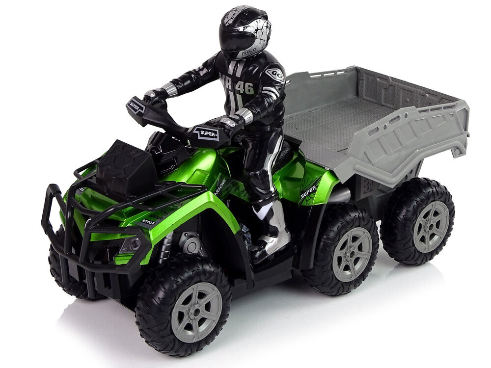 Haagisega ATV 1:10 Off-Road Green 2.4G hind ja info | Mänguasjad poistele | hansapost.ee