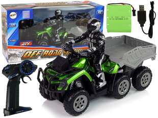 Haagisega ATV 1:10 Off-Road Green 2.4G hind ja info | Mänguasjad poistele | hansapost.ee