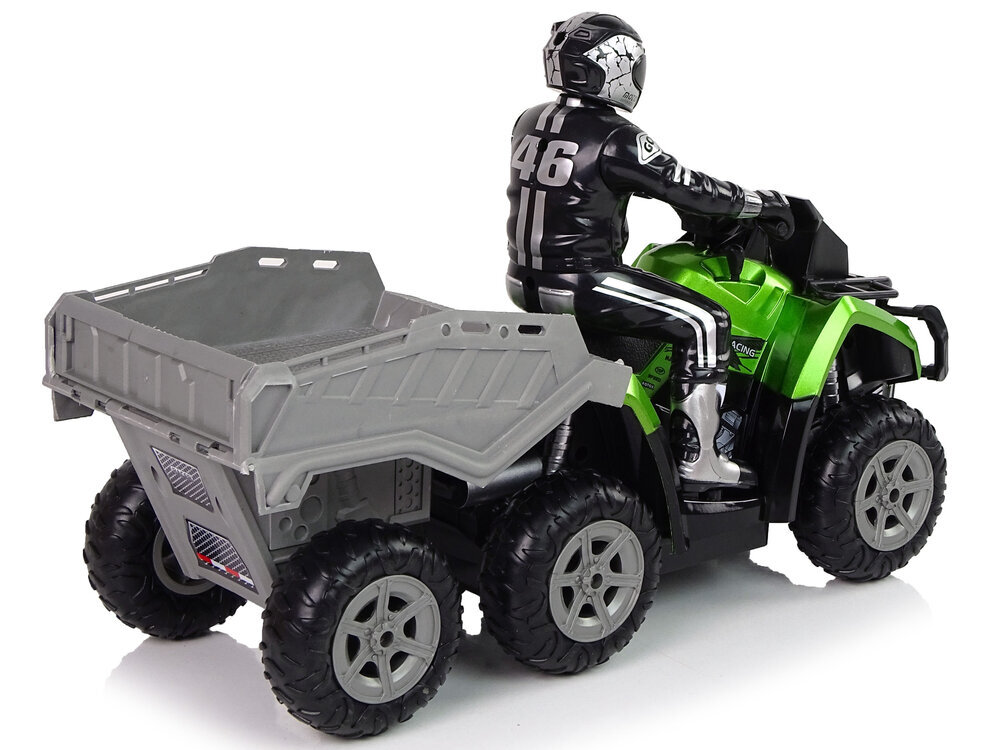 Haagisega ATV 1:10 Off-Road Green 2.4G hind ja info | Mänguasjad poistele | hansapost.ee