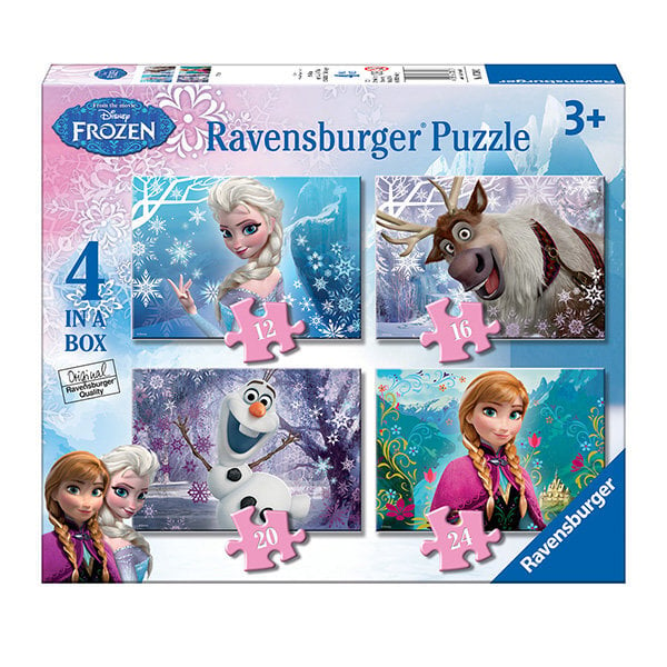 Pusle Ravensbuger Frozen 4x1, 12-16-20-24 tükki цена и информация | Pusled lastele ja täiskasvanutele | hansapost.ee