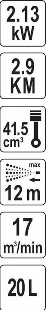 Bensiinimootoriga prits YATO 2,9 kW 20 l цена и информация | Niisutussüsteemid, kastmisvoolikud ja kastekannud | hansapost.ee
