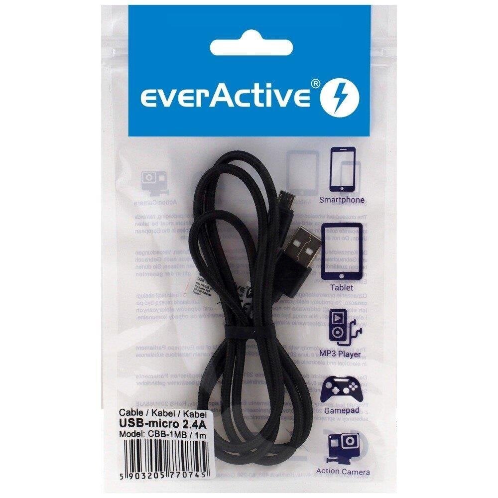 EverActive, USB-A/Micro USB, 1 m цена и информация | Juhtmed ja kaablid | hansapost.ee