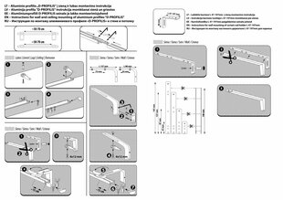 Укомплектованный алюминиевый карниз „D-PROFILIS“ (90 градусов), с завершающими углами, белый цвет 150 см цена и информация | Карнизы | hansapost.ee