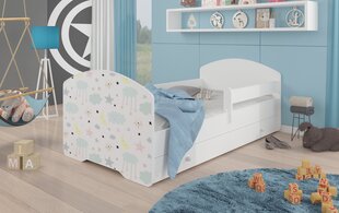 Voodi ADRK Furniture Pepe Barrier Galaxy, 140x70 cm, valge цена и информация | Детские кровати | hansapost.ee