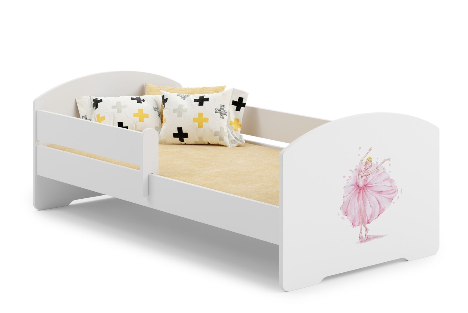 Voodi ADRK Furniture Pepe Barrier Ballerina, 140x70 cm, valge цена и информация | Lastevoodid | hansapost.ee