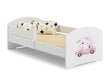 Voodi ADRK Furniture Pepe Barrier Cat in a Car, 140x70 cm, valge цена и информация | Lastevoodid | hansapost.ee