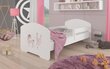 Voodi ADRK Furniture Pepe Barrier Ballerina with Unicorn, 140x70 cm, valge hind ja info | Lastevoodid | hansapost.ee