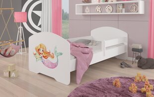 Voodi ADRK Furniture Pepe Barrier Mermaid with a Star, 160x80 cm, valge цена и информация | Детские кровати | hansapost.ee