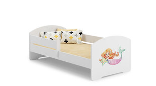 Voodi ADRK Furniture Pepe Barrier Mermaid with a Star, 160x80 cm, valge цена и информация | Детские кровати | hansapost.ee