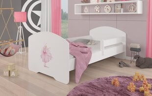 Кровать ADRK Furniture Pepe Barrier Ballerina, 160x80 см, белый цвет цена и информация | Детские кровати | hansapost.ee